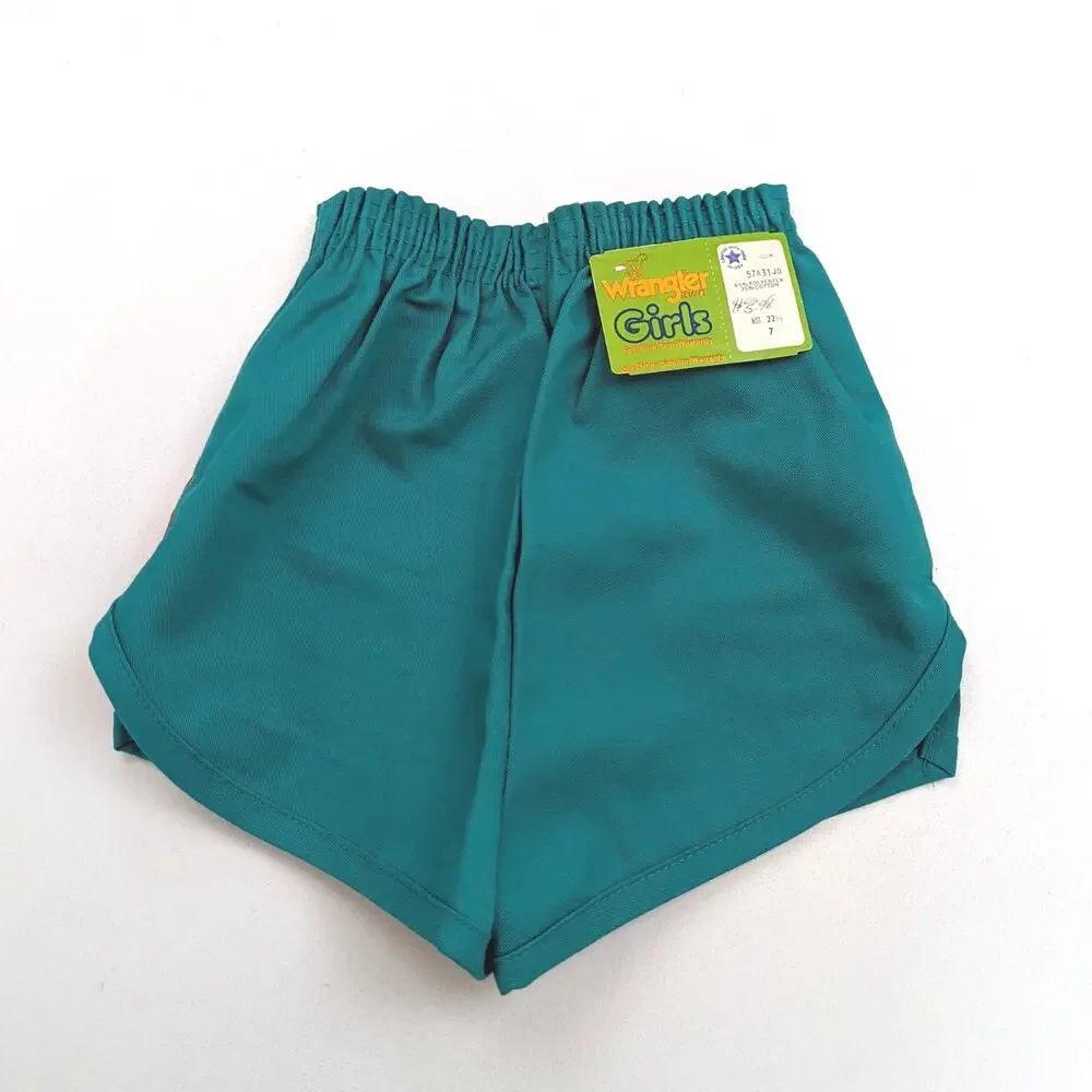 Vintage Wrangler Shorts Children's Sz 5 Teal Colorblock 80s Track